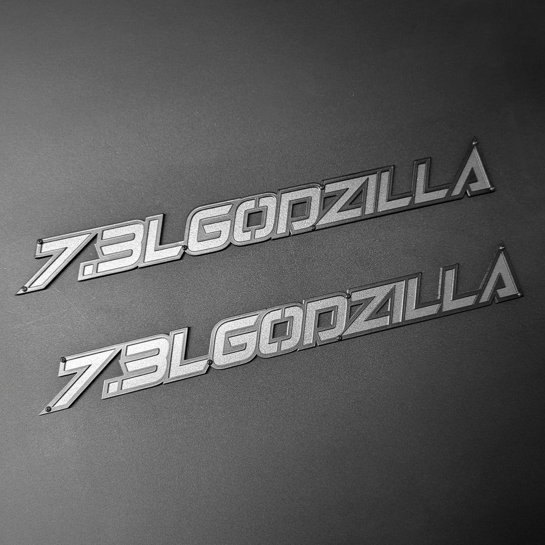 7.3 Paire d'emblèmes Godzilla - Montage universel - Pas de contour de personnage - Choisissez vos couleurs