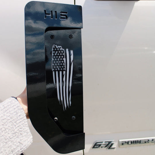 His & Her's - Drapeau américain en lambeaux illuminé - Compatible avec Ford® Super Duty® 2017-2022