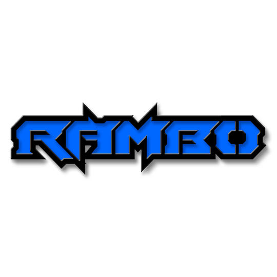 Emblème de texte Rambo personnalisé - Aluminium avec revêtement en poudre - Choisissez vos couleurs