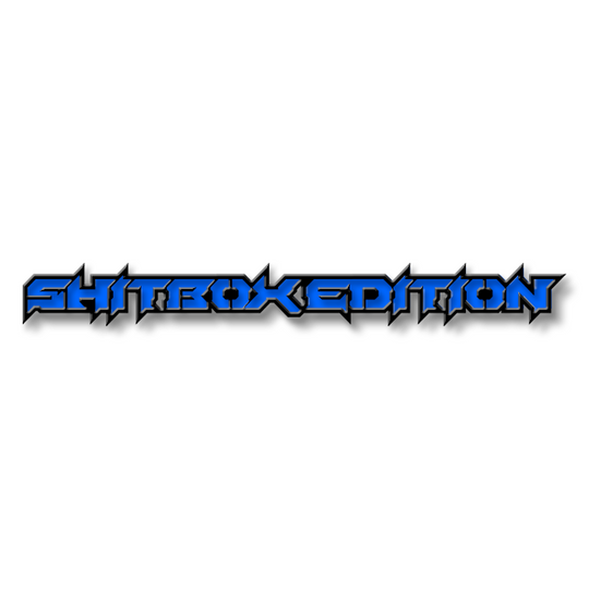 Emblème de texte personnalisé Shitbox Edition - Aluminium avec revêtement en poudre - Choisissez vos couleurs