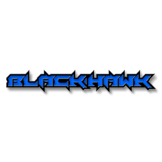 Emblème de texte Black Hawk personnalisé - Aluminium avec revêtement en poudre - Choisissez vos couleurs