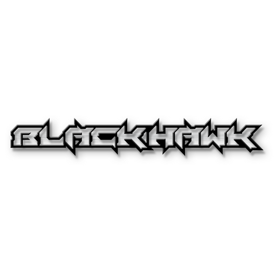 Emblème de texte Black Hawk personnalisé - Aluminium avec revêtement en poudre - Choisissez vos couleurs