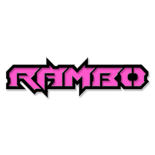 Emblème de texte Rambo personnalisé - Aluminium avec revêtement en poudre - Choisissez vos couleurs