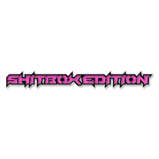 Emblème de texte personnalisé Shitbox Edition - Aluminium avec revêtement en poudre - Choisissez vos couleurs