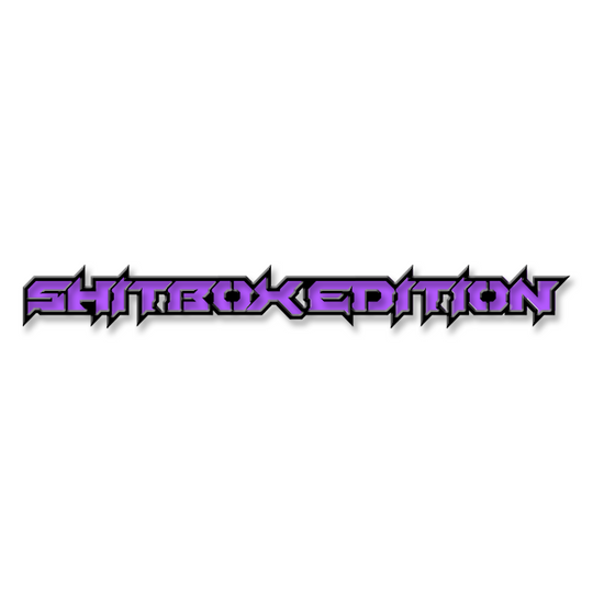 Emblème de texte personnalisé Shitbox Edition - Aluminium avec revêtement en poudre - Choisissez vos couleurs
