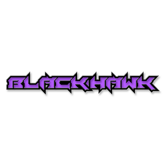 Emblème de texte Black Hawk personnalisé - Aluminium avec revêtement en poudre - Choisissez vos couleurs