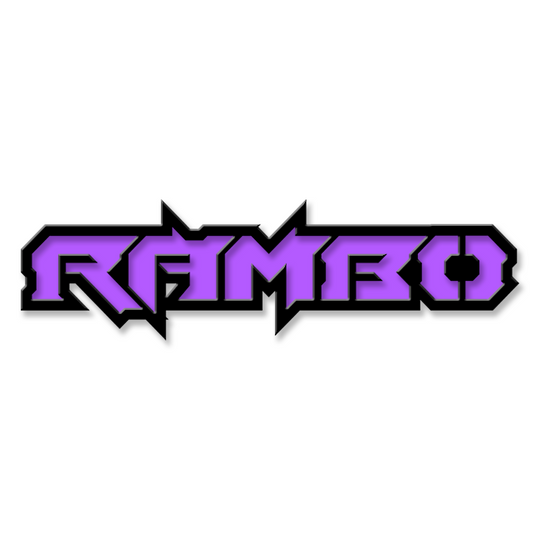 Emblème de texte Rambo personnalisé - Aluminium avec revêtement en poudre - Choisissez vos couleurs