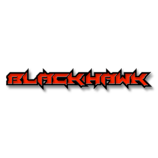 Emblème de texte Black Hawk personnalisé - Aluminium avec revêtement en poudre - Choisissez vos couleurs