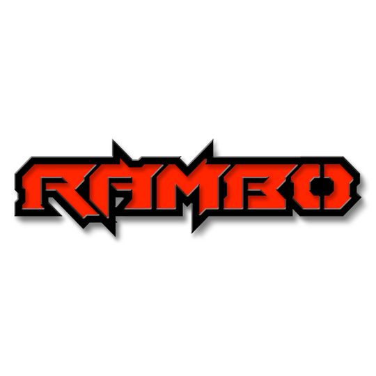 Emblème de texte Rambo personnalisé - Aluminium avec revêtement en poudre - Choisissez vos couleurs