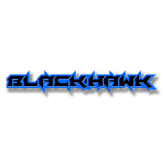 Emblème de texte Black Hawk personnalisé - Aluminium avec revêtement en poudre - Choisissez vos couleurs