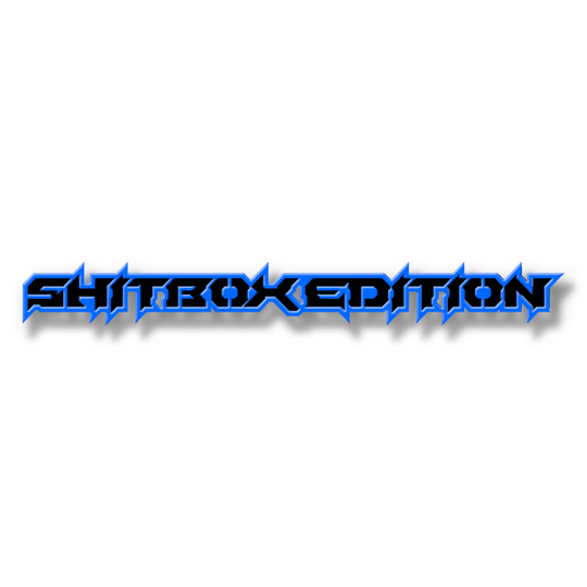 Emblème de texte personnalisé Shitbox Edition - Aluminium avec revêtement en poudre - Choisissez vos couleurs