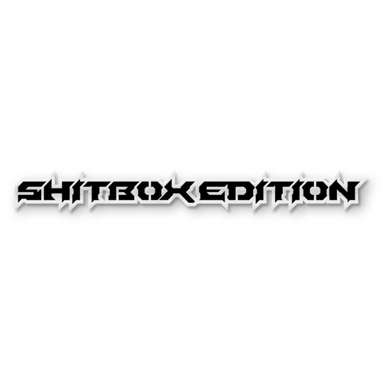 Emblème de texte personnalisé Shitbox Edition - Aluminium avec revêtement en poudre - Choisissez vos couleurs