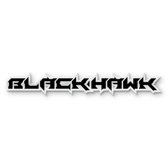 Emblème de texte Black Hawk personnalisé - Aluminium avec revêtement en poudre - Choisissez vos couleurs