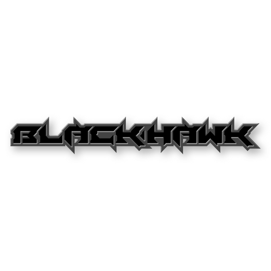 Emblème de texte Black Hawk personnalisé - Aluminium avec revêtement en poudre - Choisissez vos couleurs