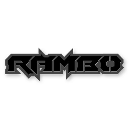 Emblème de texte Rambo personnalisé - Aluminium avec revêtement en poudre - Choisissez vos couleurs