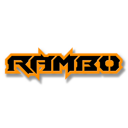 Emblème de texte Rambo personnalisé - Aluminium avec revêtement en poudre - Choisissez vos couleurs