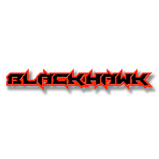 Emblème de texte Black Hawk personnalisé - Aluminium avec revêtement en poudre - Choisissez vos couleurs