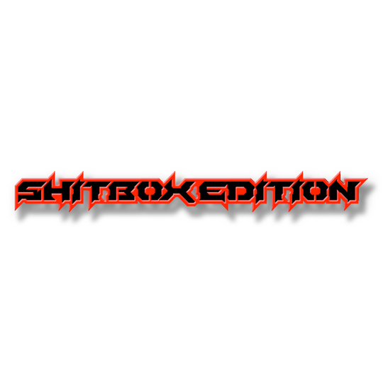 Emblème de texte personnalisé Shitbox Edition - Aluminium avec revêtement en poudre - Choisissez vos couleurs