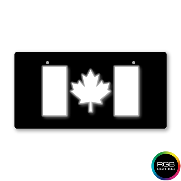 Cache-plaque d'immatriculation à LED avec drapeau du Canada