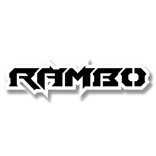 Emblème de texte Rambo personnalisé - Aluminium avec revêtement en poudre - Choisissez vos couleurs