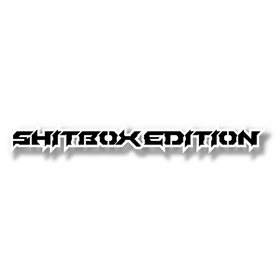 Emblème de texte personnalisé Shitbox Edition - Aluminium avec revêtement en poudre - Choisissez vos couleurs