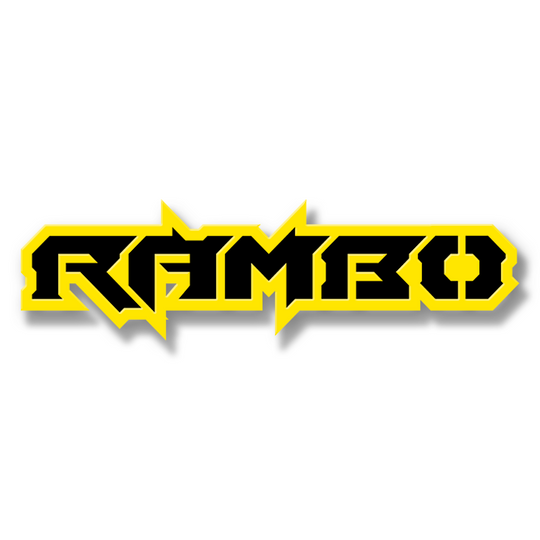 Emblème de texte Rambo personnalisé - Aluminium avec revêtement en poudre - Choisissez vos couleurs