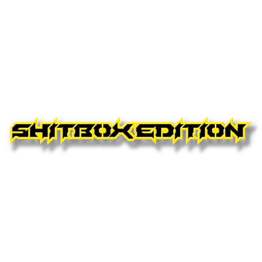 Emblème de texte personnalisé Shitbox Edition - Aluminium avec revêtement en poudre - Choisissez vos couleurs