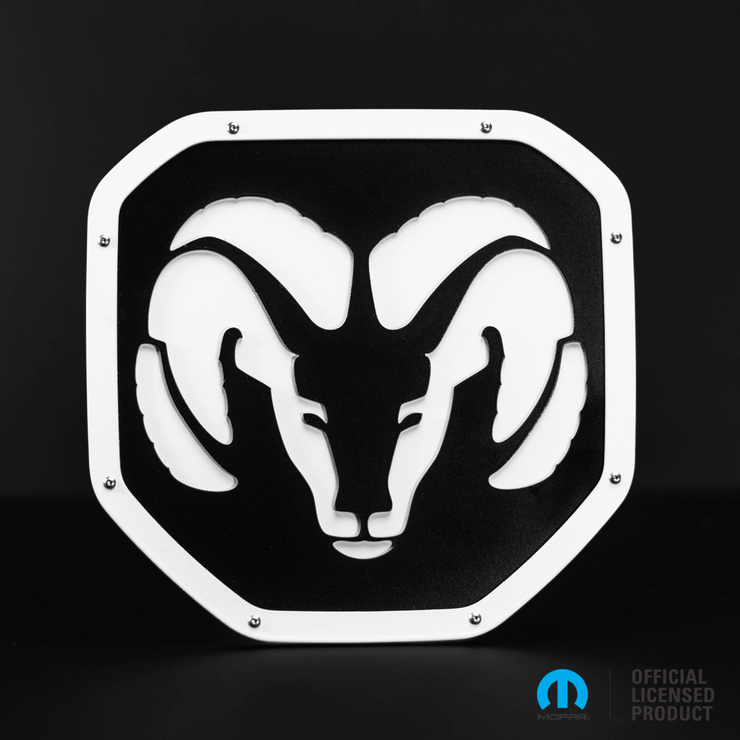 Officially Licensed RAM® Head Style 2 Shield Emblem - Fits 2019 - 2024 RAM® 1500, 2500, 3500 Tailgate