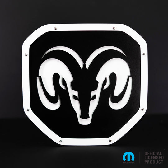 Officially Licensed RAM® Head Style 1 Shield Emblem - Fits 2019 - 2024 RAM® 1500, 2500, 3500 Tailgate