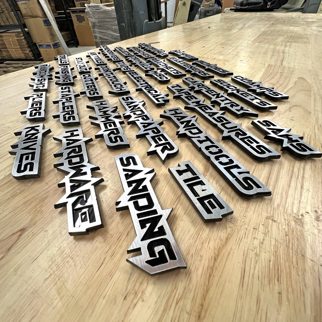 Custom Toolbox Drawer Emblems - Sharp Font - Choose 5