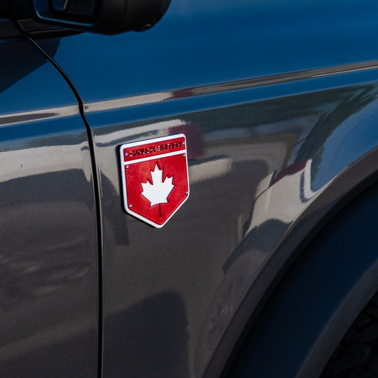 Canuck Edition Bronco Emblem (Pair) - Powder Coated Aluminum - Fully Customizable - Fits Bronco® Big Bend®