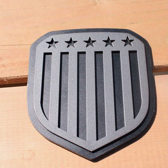 Vertical Flag Shield Emblem - RAM® Trucks, Grille or Tailgate - Fits Multiple Models and Years