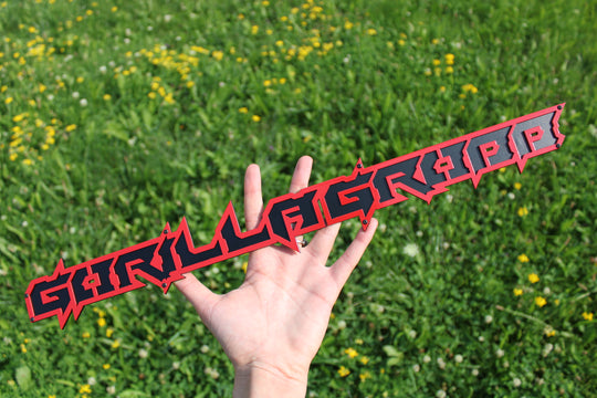 Custom Text Emblem - Aggressive Font - Solid Powder Coated Billet Aluminum