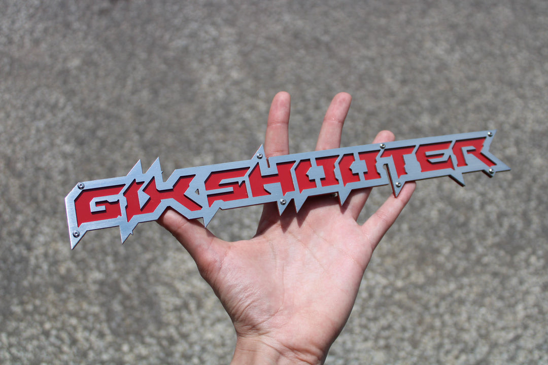 Custom Text Emblem - Aggressive Font - Solid Powder Coated Billet Aluminum