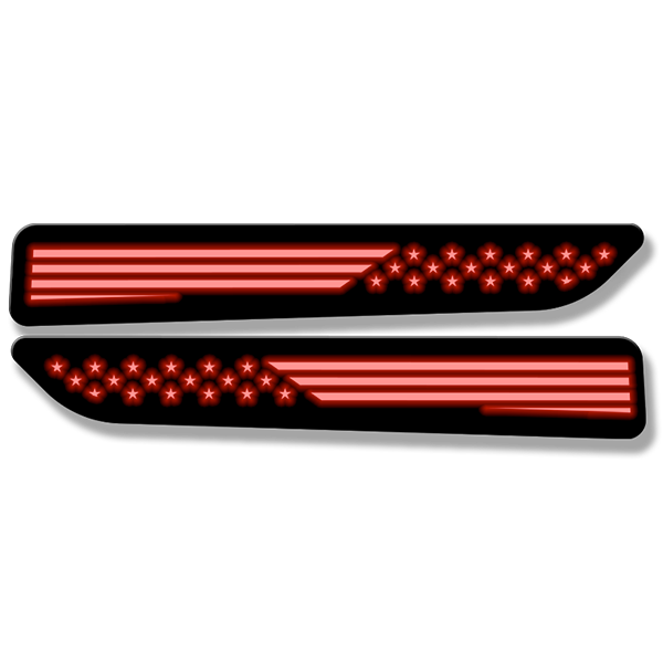 American Flag Hood Badges - Illuminated - Fits 2019+ Ram 1500® Sport