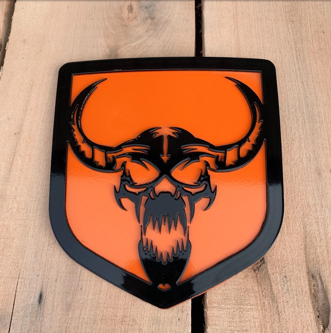 Longhorn Skull Shield Emblem - RAM® Trucks, Grille or Tailgate - Fits Multiple Models and Years