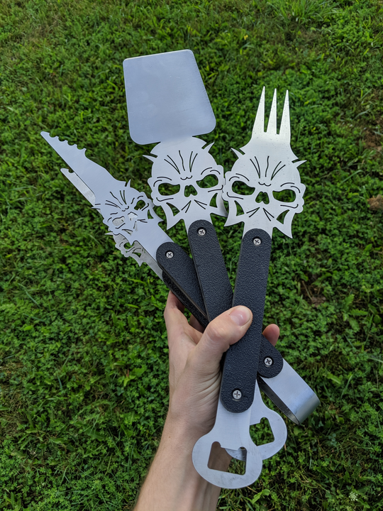 Skull BBQ Utensils - Set of Three