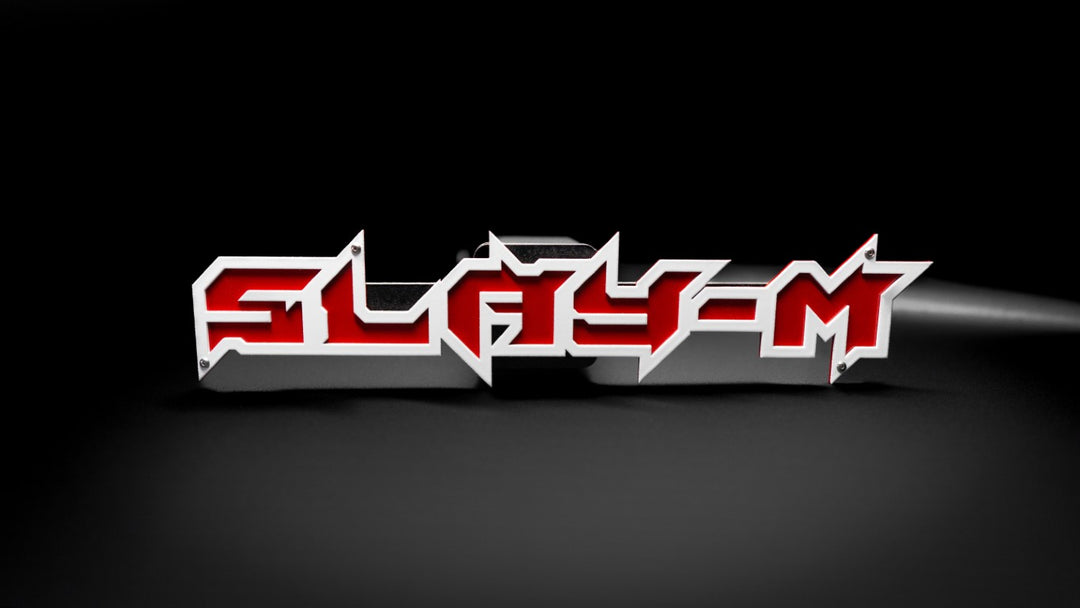 Custom Text Emblem - Aggressive Font - Solid Powder Coated Billet Aluminum