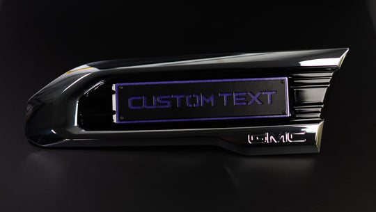 Inserts d'emblème de texte personnalisés - Paire - Compatible avec GMC® Sierra® 2500, 3500 HD 2020-2024 (N'inclut pas le badge OEM)