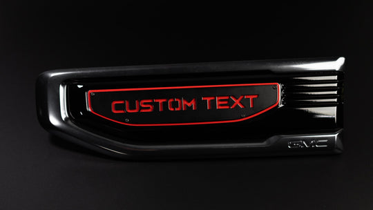 Inserts d'emblèmes de texte personnalisés - Paire - Compatible avec GMC® Sierra® 1500 2019+ (N'inclut pas le badge OEM)