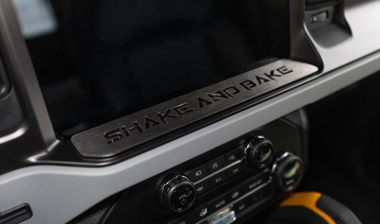 Custom Text Screen Sill Emblem (12" Screens Only) - Powder Coated Aluminum - Fully Customizable - Fits Bronco®