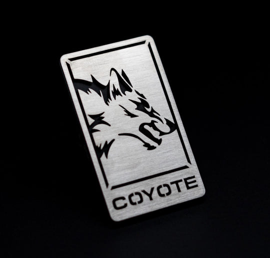 Brushed Stainless Coyote Emblem - Fits 2015+ Mustang® Grille + Decklid