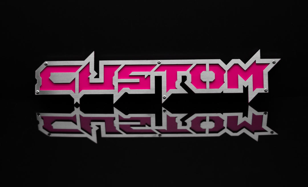 Custom Text Emblem - Powder Coated Aluminum - Choose Your Colors