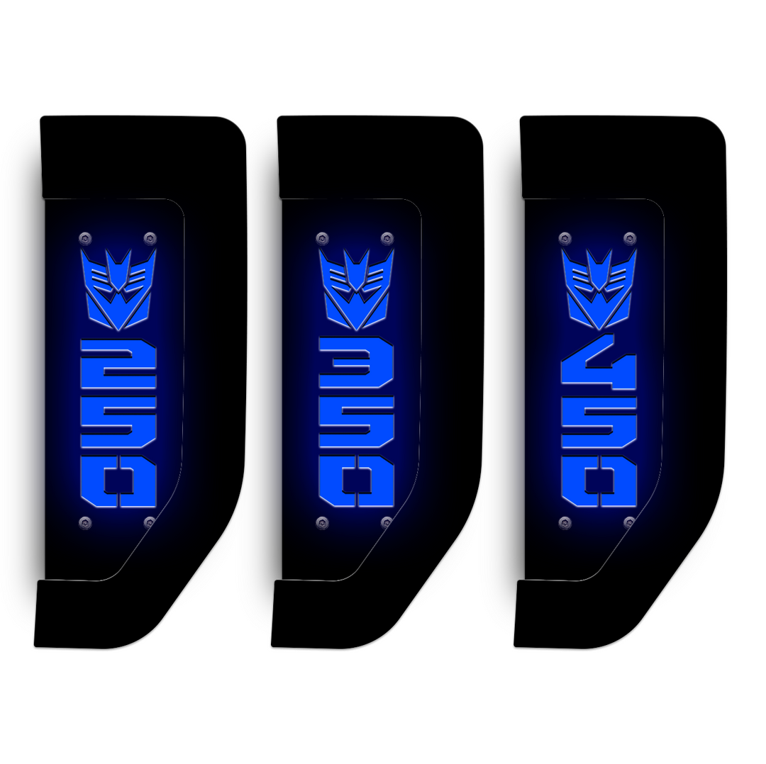 Decepticon 2017-2022 Ford® Super Duty® Fender Badge Replacement Set - Fully Customizable - LED and Non-LED