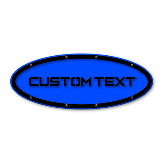 Custom Text Oval Replacement - Sharp - Fits Multiple Ford® Trucks - Fully Customizable Colors