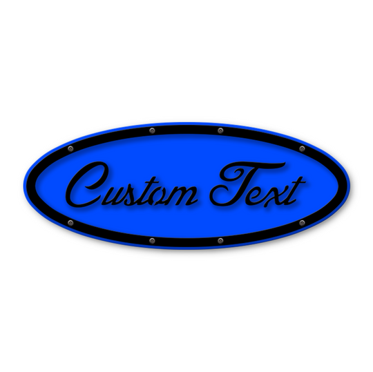 Custom Text Oval Replacement - Script - Fits Multiple Ford® Trucks - Fully Customizable Colors