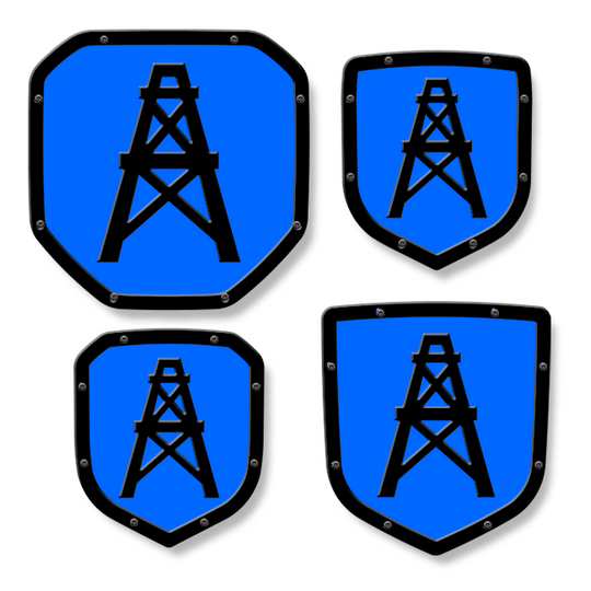 Emblème de bouclier de plate-forme pétrolière - Camions RAM®, calandre ou hayon - Compatible avec plusieurs modèles et années