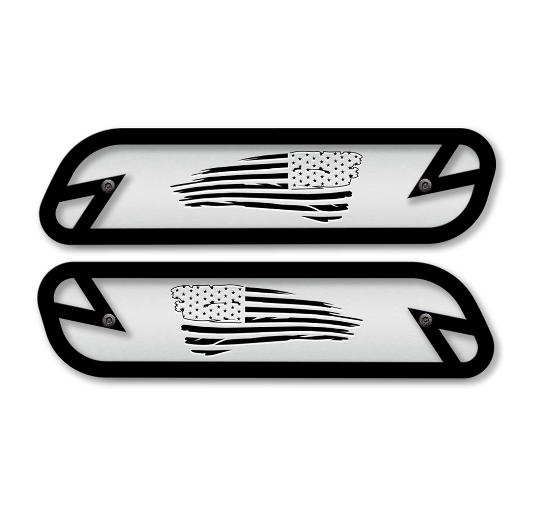 Tattered Flag Hood Emblem Replacements - Fits 2019-2023 Ram® 2500, 3500, 4500 - Fully Customizable, LED or Non-LED