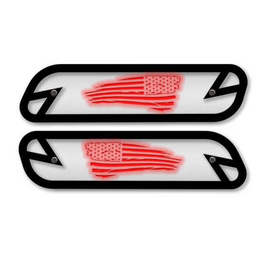 Tattered Flag Hood Emblem Replacements - Fits 2019-2023 Ram® 2500, 3500, 4500 - Fully Customizable, LED or Non-LED