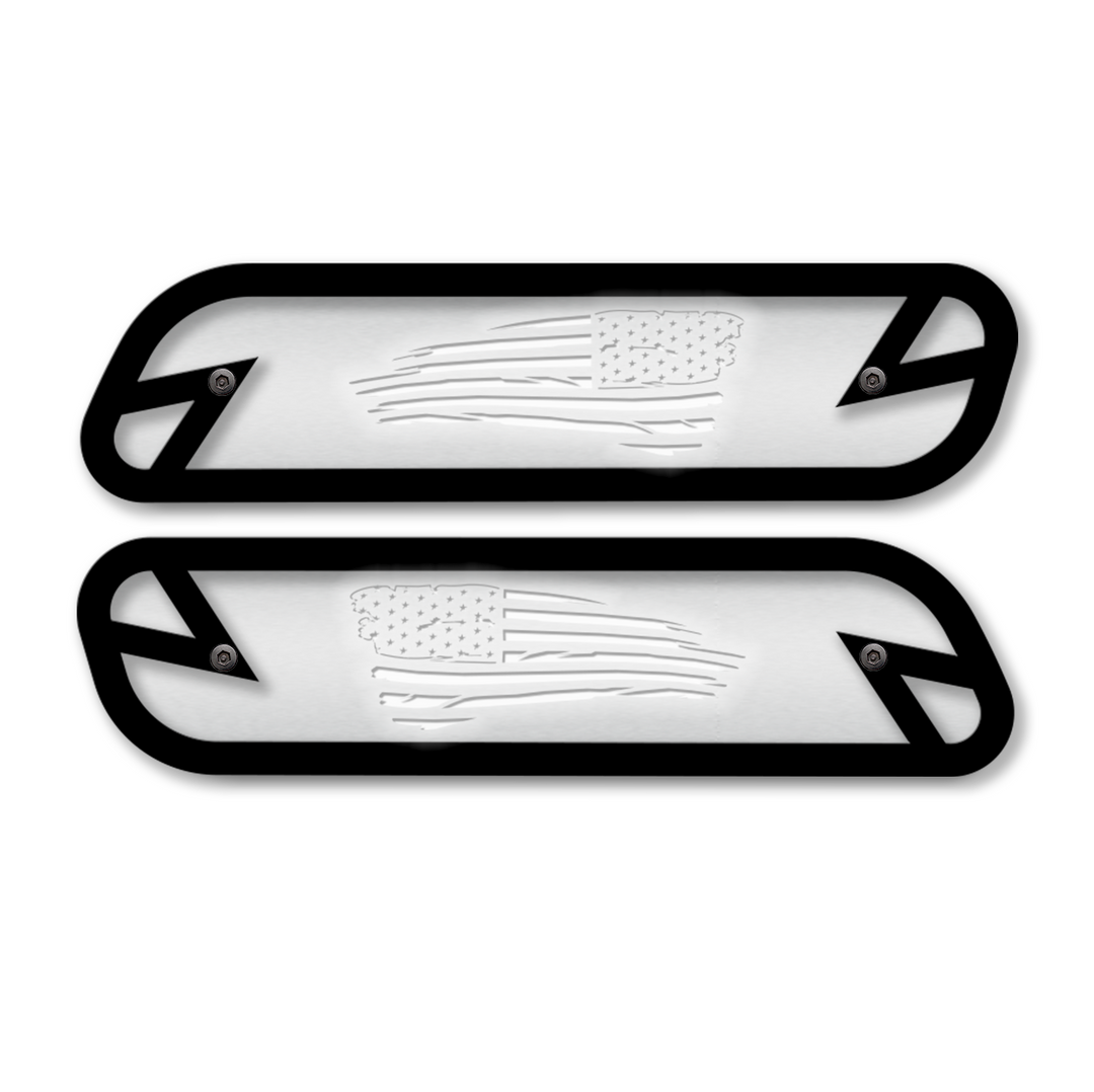 Tattered Flag Hood Emblem Replacements - Fits 2019-2023 Ram® 2500, 3500, 4500 - Fully Customizable, LED or Non-LED